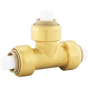 Jones Stephens C77447LF 3/4" x 1/2" x 3/4" PlumBite Push On - Brass - Picture 1 of 1