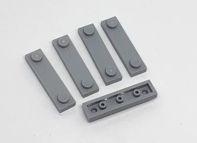 5 x Lego®  Classic Platte Modifiziert 1x4  2 Noppen 92593 hellgrau 41740 Fliese - Bild 1 von 2