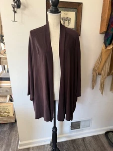 Eileen Fisher offen drapierter Dolman kurzärmliger Cardigan braun Damen 3X - Bild 1 von 5