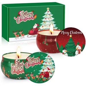 Candele di Natale - Candela Profumata Set Regalo per Donna, 2 Confezioni Candele da 2,5 oz... - Foto 1 di 7