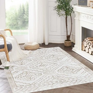 8x10 Area Rug - Moroccan Geometric Living Room Large Washable Bedroom Modern ... - Picture 1 of 7