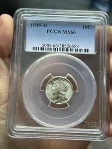 1945 - D Mercury Dime PCGS MS66 - Picture 1 of 4