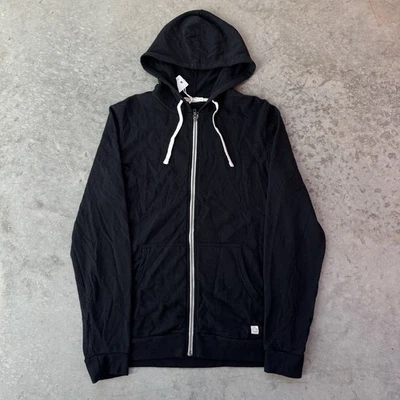 NUEVA Sudadera con Capucha Marine Layer Afternoon Cremallera Completa Negra Suave Talla Mediana $108 Foto 1 de 4