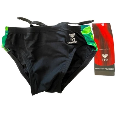 TYR DuraFast Poliéster Admiral Splice Racer Meninos Natação Verde Preto - Tamanho 24 - Imagem 1 de 4