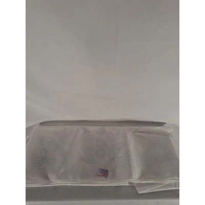 Vintage White Cotton Cross Stitch Embroidery Butterfly Pillowcase Pair NEW - Image 1 of 4