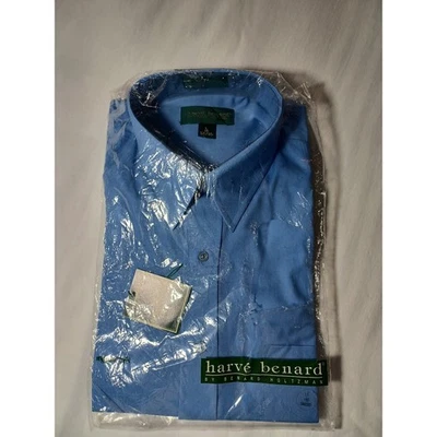 Camisa de vestir Harve Benard para hombre L 16 34/35 azul claro manga larga nueva con etiquetas Foto 1 de 3