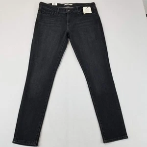Pantalones de mezclilla LEVI's 711 para mujer 32x30 negros ajustados súper esculpidos suaves elásticos cómodos - Imagen 1 de 13