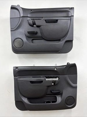 10-14 Chevy GMC Silverado Sierra Set Front Interior Power Door Panels OEM Black - Image 1 of 4