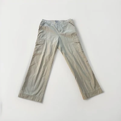 America Living 尺寸 12 工装裤纽扣翻盖口袋调整踝棕褐色军用 — 第 1/4 张图片