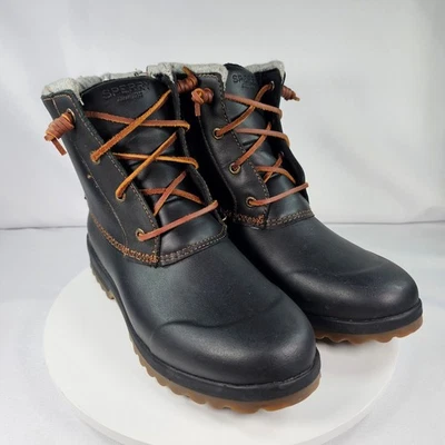 Sperry Maritime Repel Womens 9 Black Waterproof Wool Lined Lace Up Winter Boots - Image 1 of 4