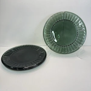 Vintage Smaragdgrün Glas Salat Dessert Teller 8" (3er Set) - Bild 1 von 6