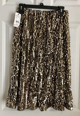 NY коллекции женская юбка размер средний линия пуловер золото блестками подкладка 112 - Изображение 1 из 4
