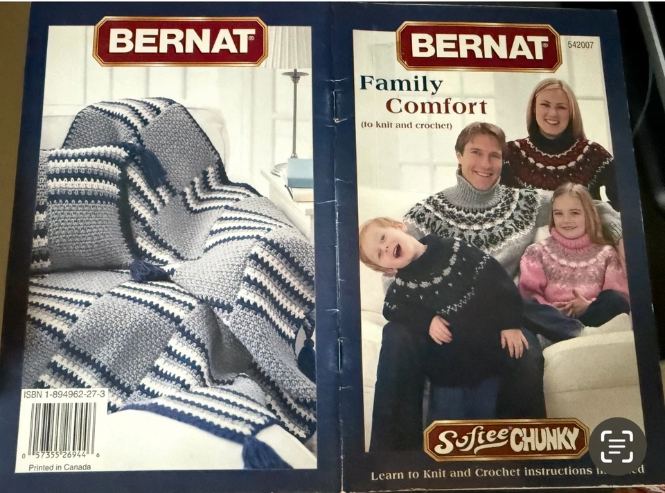 Bernat Family Comfort Knit/Crochet PATTERN Booklet - Image 1 of 1