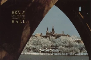 #UX128 15c Healy Hall Postal Card First Day Ceremony  Program - Picture 1 of 2