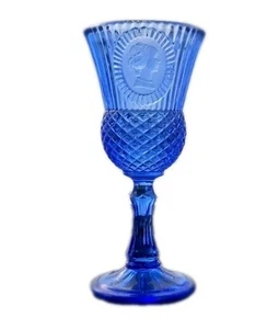 VTG 1970s Fostoria For Avon Goblet Glass Candle Holder Queen Elizabeth I Cameo - Picture 1 of 9