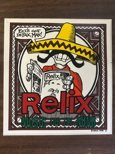 Vintage 1990 Relix Magazine UNUSED Sticker 5" x 5.5"   "MUSIC FOR THE MIND" - Picture 1 of 2
