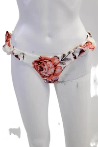 Maaji Womens Floral Print Ruffle Detail Bikini Bottom Purple Combo Size M - Picture 1 of 5