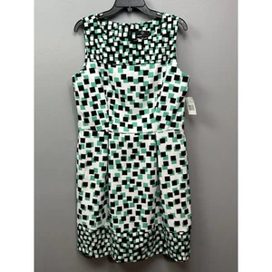 Ronni Nicole Dress Womens Size 14 Sheath Sleeveless Green Black Office Career - Picture 1 of 10