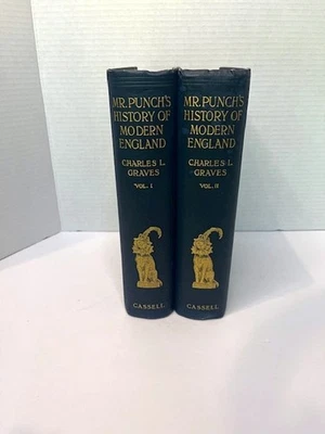 Mr. Punch’s History Of Modern England Charles L Graves Vol I and Vol II Vintage Foto 1 de 4