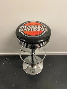 HARLEY DAVIDSON MOTORCYCLES PREMIUM BAR STOOL ADJUSTABLE HEIGHT - Picture 1 of 11