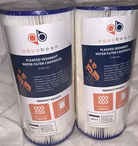 2er-Pack Aquaboon Sediment Wasserfilter ganzes Haus groß blau 5 Mikrometer 10 Zoll x 4,5 Zoll - Bild 1 von 1