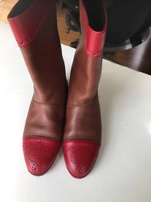 Auténticas Botas Gucci Niños Marrón y Rojo Talla 4US/34EU Estilo #104 0025 34 B Foto 1 de 4