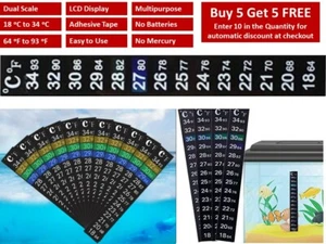 NEW LCD ADHESIVE STRIP THERMOMETER STICK ON FOR WINDOW FISH TANK AQUARIUM - Picture 1 of 1