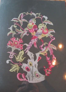 Vtg? Chinese Paper Cut Out Art Hand Painted Watercolor/ Hand Cut Flowers/ Birds - Picture 1 of 6