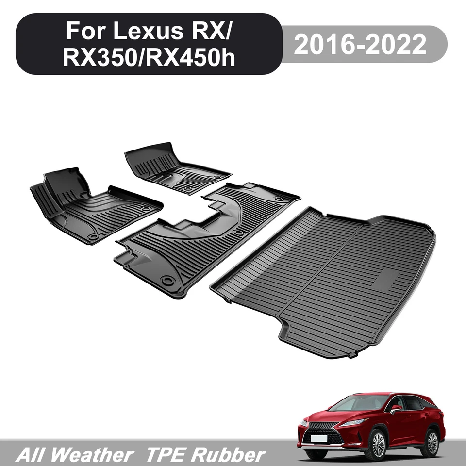 Custom For Lexus RX/RX350/RX450h 2016-2022 All Weather Floor Mats and Trunk Mat - Imagem 1 de 4