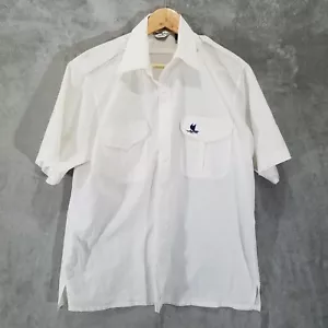 Vintage Tori Richard Captain Shirt Mens Large White Outrigger Embroidered - Picture 1 of 12
