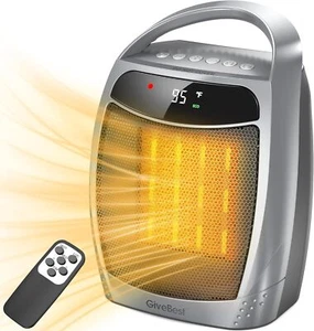 GiveBest Space Heater for Indoor Use, 1500W Portable Silver-Remote - Picture 1 of 8