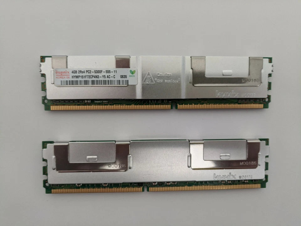 Memoria Hynix 4GB DIMM PC2-5300F DDR2 (HYMP151F72CP4N3Y5) 2Rx4 *JUEGO de 4 módulos* Foto 1 de 1