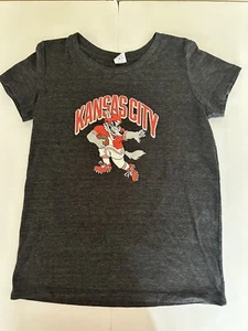 Vintage Charlie Hustle Gray Kansas City Short Sleeve T-Shirt Boy’s Size 12 Wolf - Picture 1 of 4