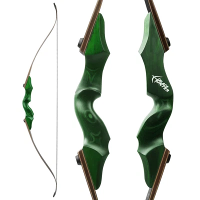 60" Recurve Bow 20-60lbs Archery Takedown Wooden Bow Riser Limbs  Hunting Shoot - Image 1 of 4