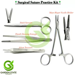 Surgical Suture Dissecting Kit Spencer Scissor Mayo Hegar Needle Holder Dressing - Picture 1 of 5