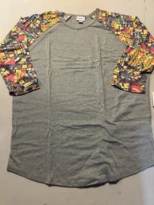 LuLaRoe XL Randy Raglan Tee 3/4 sleeves Extra-large Colorful Bright #535 - Picture 1 of 5