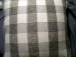 Throw Pillows 2 pc set w/ Poly-Fill 20" x 20" Black/White/Gray Checker Design - Picture 1 of 3