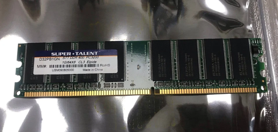 Super Talent 1GB D32PB1GN STT DDR 400 PC3200 - USM090805000 - Image 1 of 3
