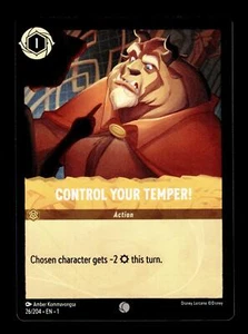 Disney Lorcana FirstChapter 2023 común sin lámina #26/204 controla tu temperamento casi nuevo+ - Imagen 1 de 2