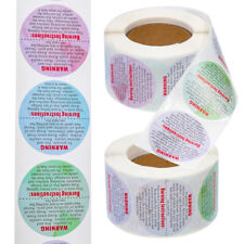  2 Rolls Stickers for Candle Round Warning Labels Removable Jar Decal Applique