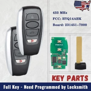 2 Smart Remote Key Fob for Subaru Ascent BRZ Forester Outback 2018-2024 HYQ14AHK - Picture 1 of 6