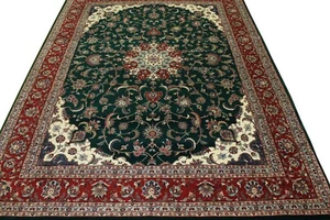Hand Knotted Wool Floral and Medallion Design Area Rug - Picture 1 of 9
