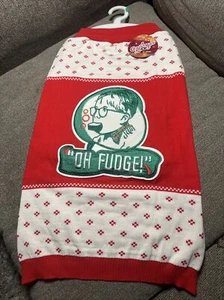 Dog Sweater “Oh Fudge” A Christmas Story Size Large NEW - Picture 1 of 6