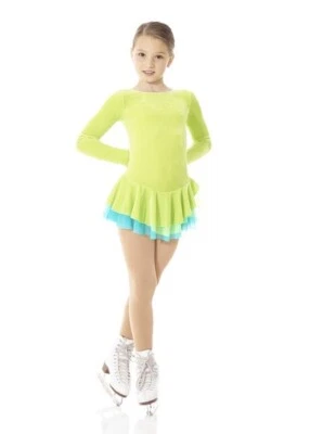 MONDOR 2749 Bloque de Colores Born To Skate Vestido Terciopelo Figura Patinaje Vestido Mediano Foto 1 de 4