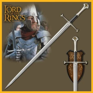LORD OF THE RINGS- ANDURIL, FLAME OF THE WEST, SWORD OF ARAGORN (w WALL PLAQUE) - Picture 1 of 7