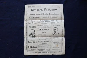 1896 28. FEBRUAR LANCASTER ALLGEMEINES KRANKENHAUS UNTERHALTUNGSPROGRAMM - K 1677 - Bild 1 von 3