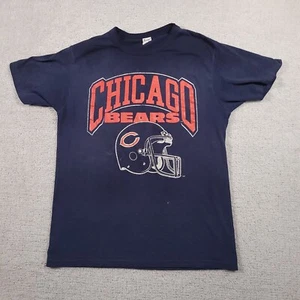 Vintage Chicago Bears NFL T Shirt Mens Large Navy Blue Champion Tag Made In USA - Picture 1 of 20