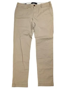 Hollister Epic Flex Skinny Chino Pants Men 32x30 (Fits 34x28) Twill Khaki Casual - Picture 1 of 15