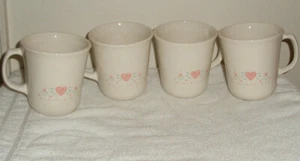 4 TAZZE / TAZZE CORELLE CORNING FOREVER YOUR PINK HEARTS - Foto 1 di 4