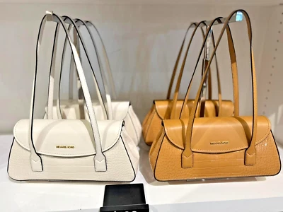 Michael Kors Katya Medium PVC Croc Embossed Shoulder Handbag Purse Bag Variation - Imagem 1 de 4